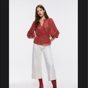ZARA ANIMAL PRINT BLOUSE NWT